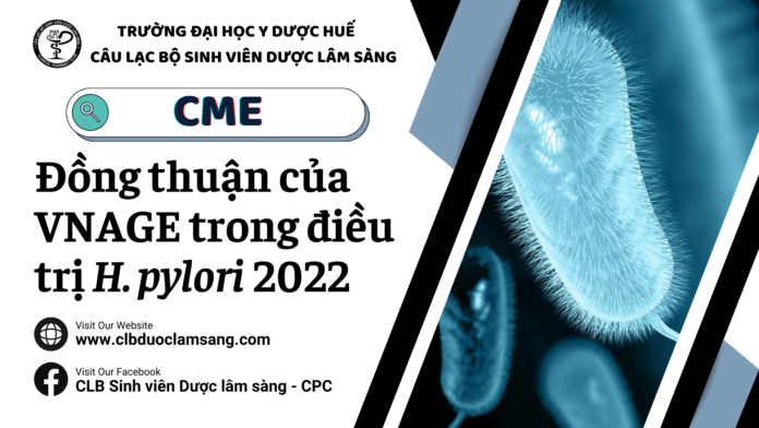 ĐỒNG THUẬN CỦA VNAGE TRONG ĐIỀU TRỊ HELICOBACTER PYLORI 2022